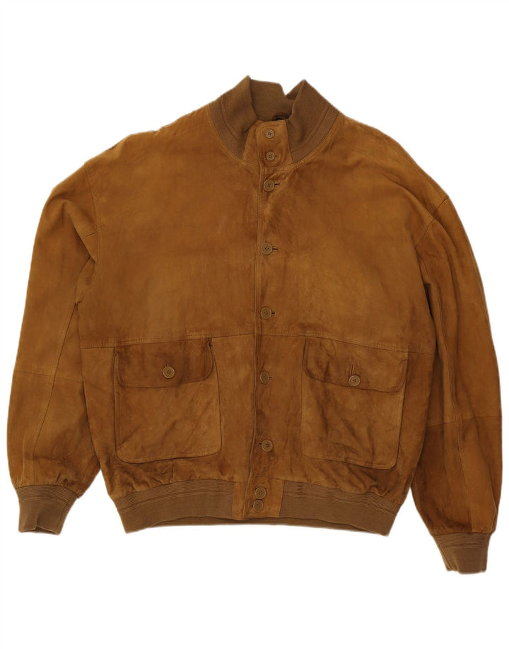 Jaqueta bomber masculina de camurça Conbipel IT 58 XL couro marrom