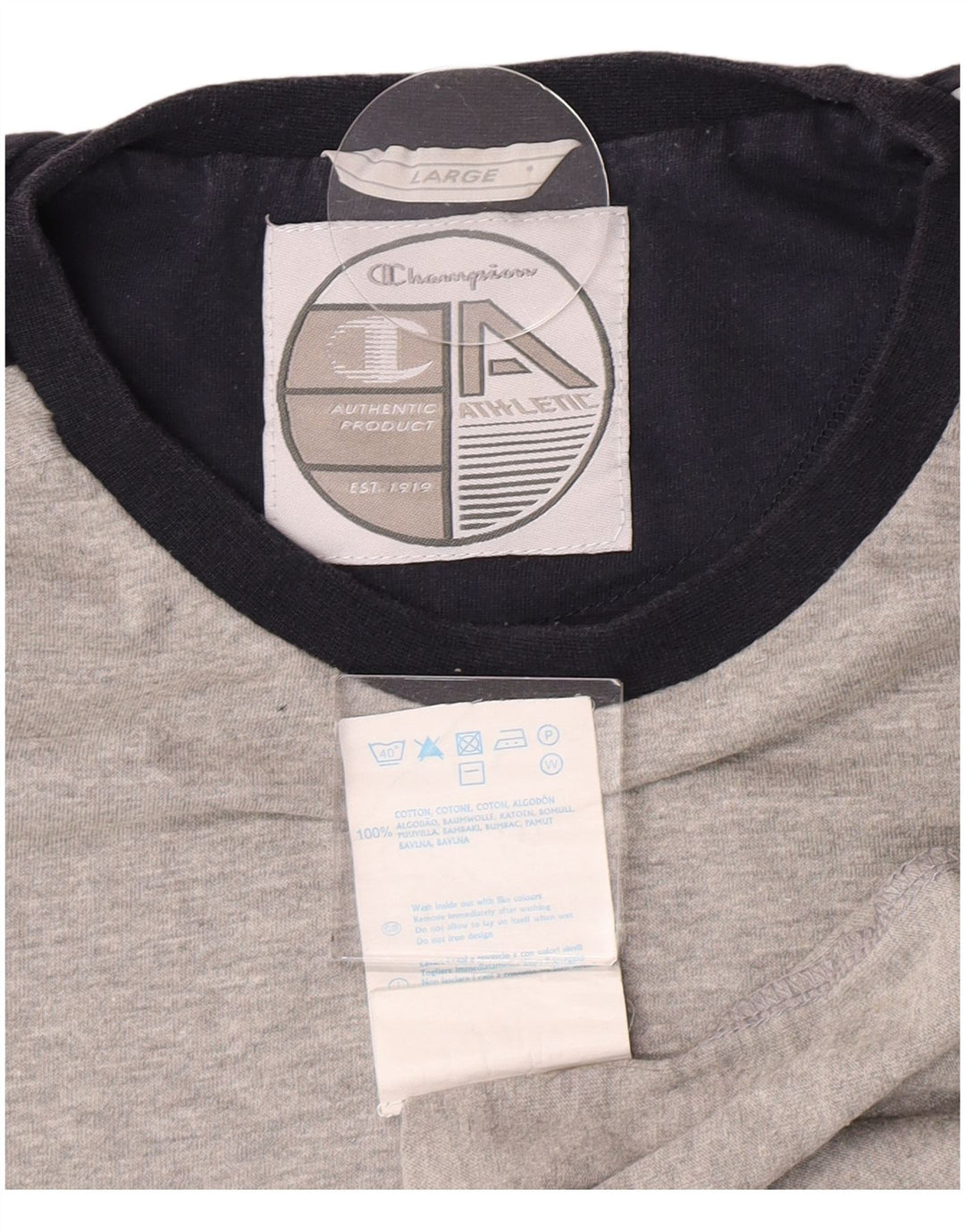 Camiseta masculina Champion grande algodão cinza