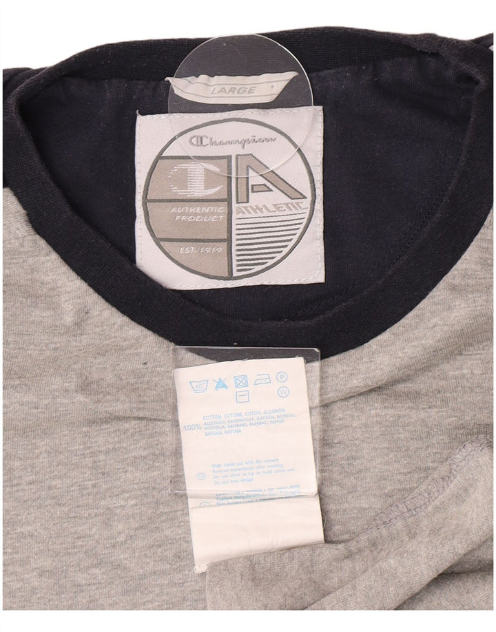 Camiseta masculina Champion grande algodão cinza