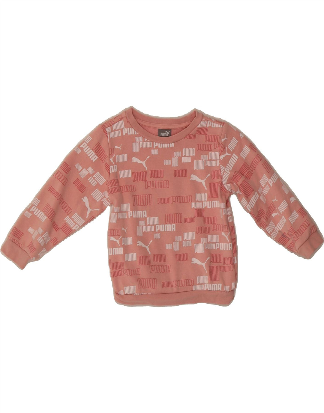 PUMA Baby Girls Graphic Sweatshirt Jumper 18-24 Months Pink Cotton Vintage Puma and Second-Hand Puma from Messina Hembry 
