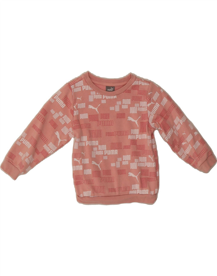 PUMA Baby Girls Graphic Sweatshirt Jumper 18-24 Months Pink Cotton Vintage Puma and Second-Hand Puma from Messina Hembry 