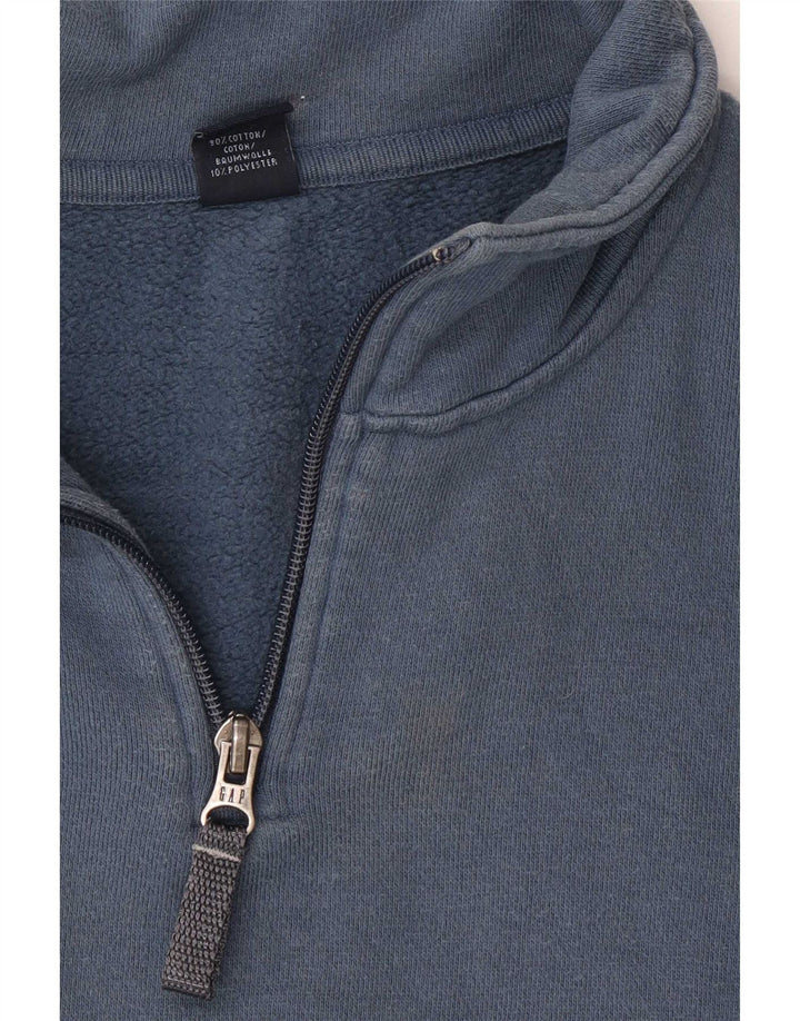 Suéter masculino Gap com zíper e gola pequena azul