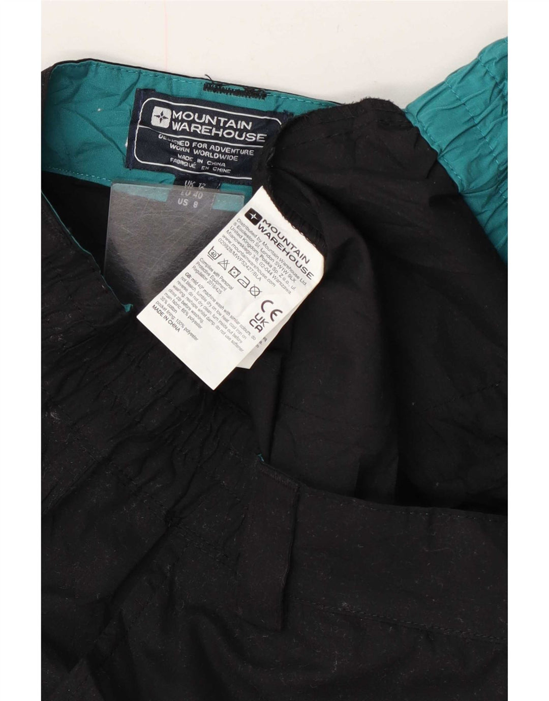 Mountain Warehouse Womens Chino Shorts UK 12 Médio W32 Poliéster Preto