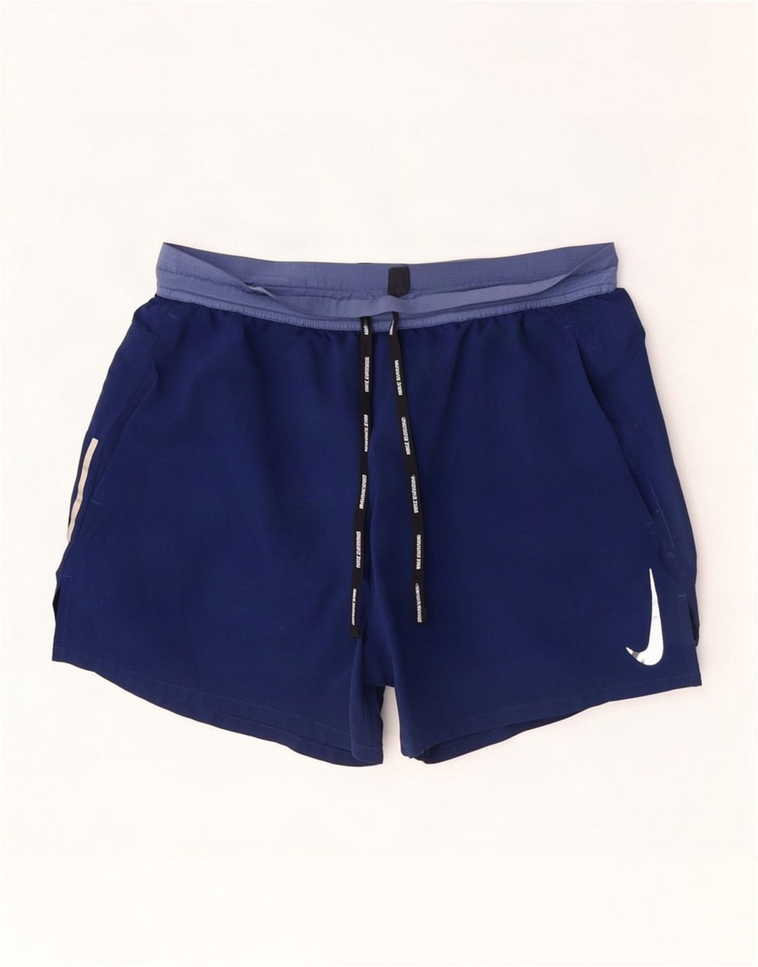 Shorts esportivos masculinos Nike Dri Fit médio azul marinho colorblock poliéster