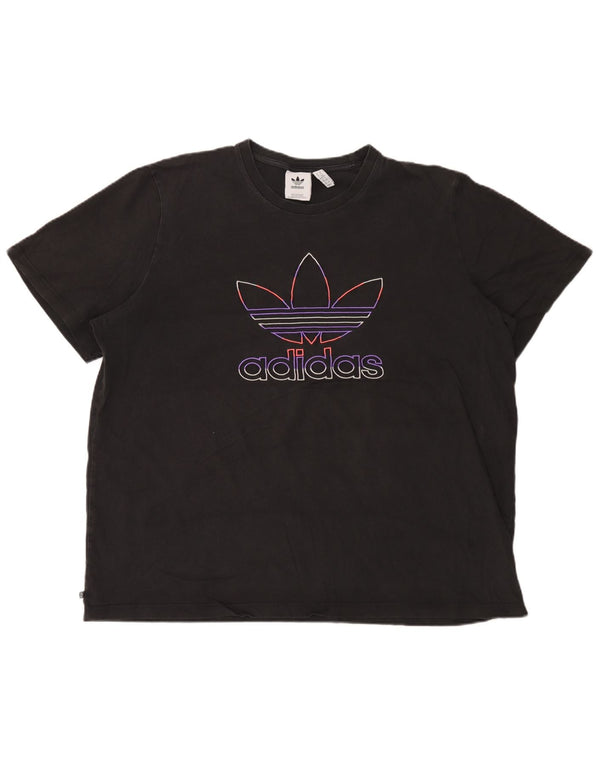 Camiseta gráfica masculina Adidas Top 2XL algodão preto