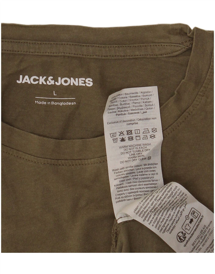 Camiseta masculina JACK & JONES grande algodão verde