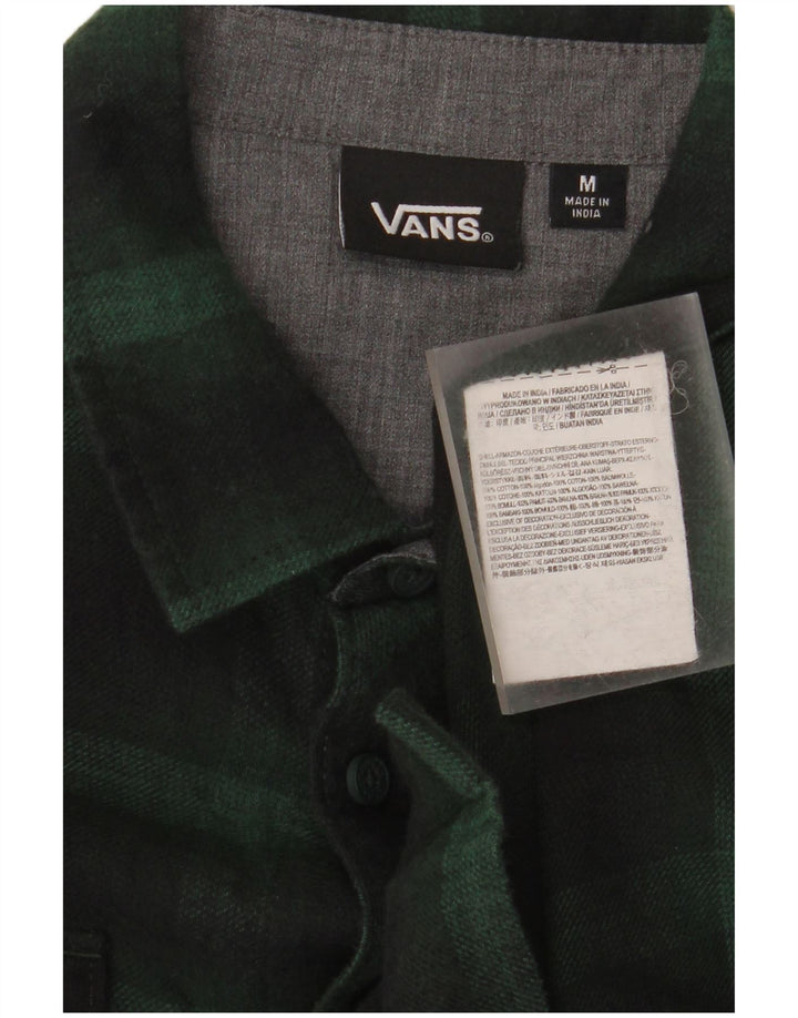 Camisa masculina de flanela VANS médio verde xadrez algodão