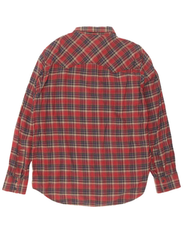 Camisa masculina de flanela Marlboro Classics Regular Fit 3XL vermelha xadrez