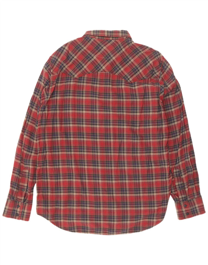 Camisa masculina de flanela Marlboro Classics Regular Fit 3XL vermelha xadrez