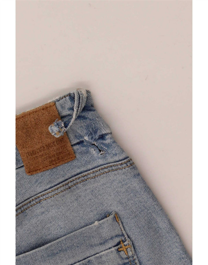 Zara Jeans femininos desgastados slim UE 38 pequeno W28 L28 azul