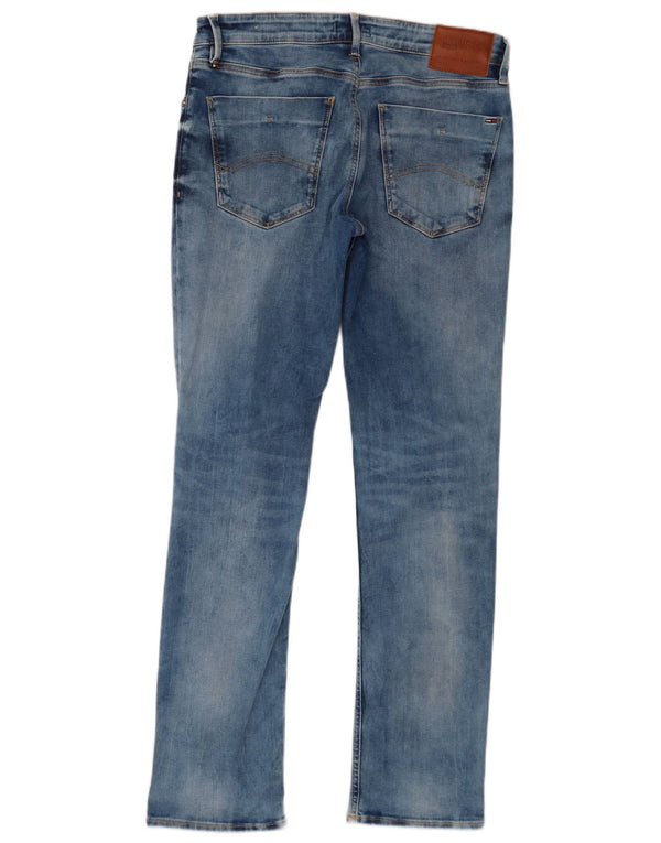 Tommy Hilfiger Mens Slim Jeans W32 L32 Azul Algodão