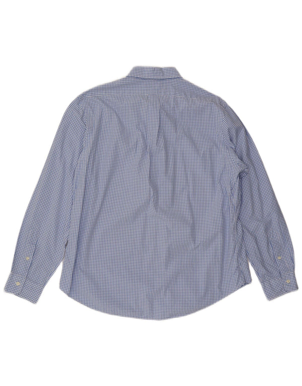 Camisa masculina POLO RALPH LAUREN de ajuste personalizado XL azul algodão guingão