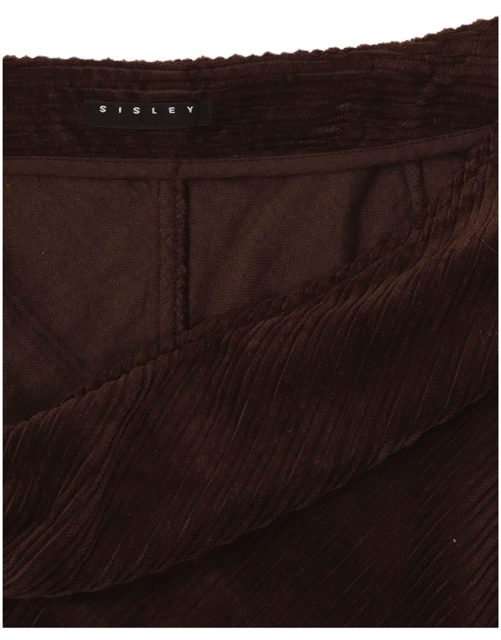 Saia feminina de veludo Sisley W28 marrom médio