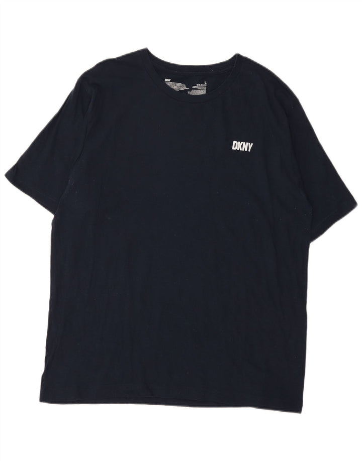Camiseta masculina Dkny Top grande algodão azul marinho