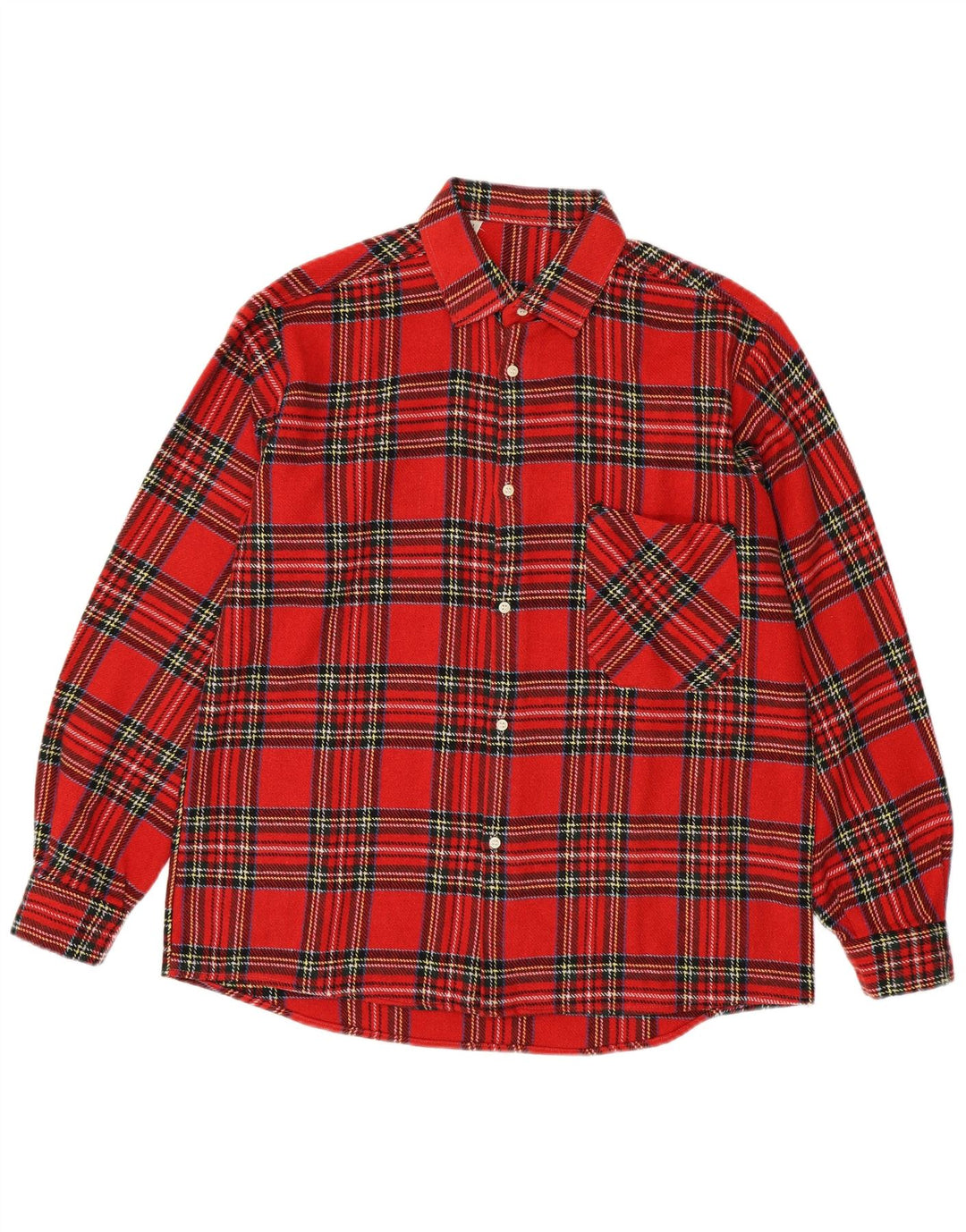 Camisa masculina de flanela VINTAGE grande xadrez vermelho