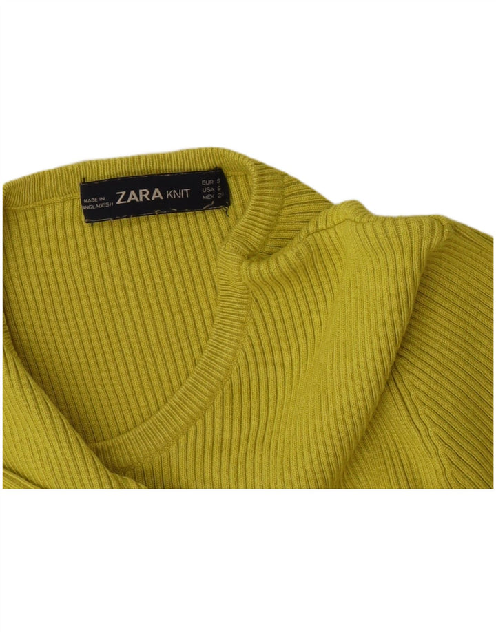 Zara Womens Crop Top UK 8 Pequeno Verde