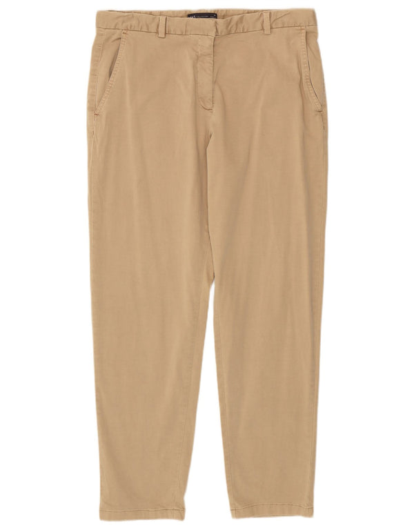 Calça Chino Feminina Marks & Spencer Slim UK 14 Grande W34 L29 Algodão Bege