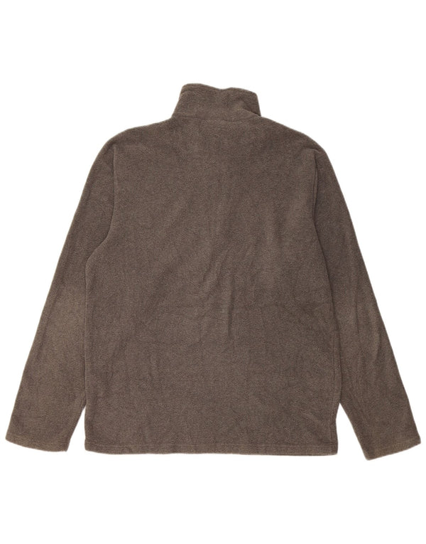 Suéter masculino The North Face com zíper e gola em lã cinza médio poliéster