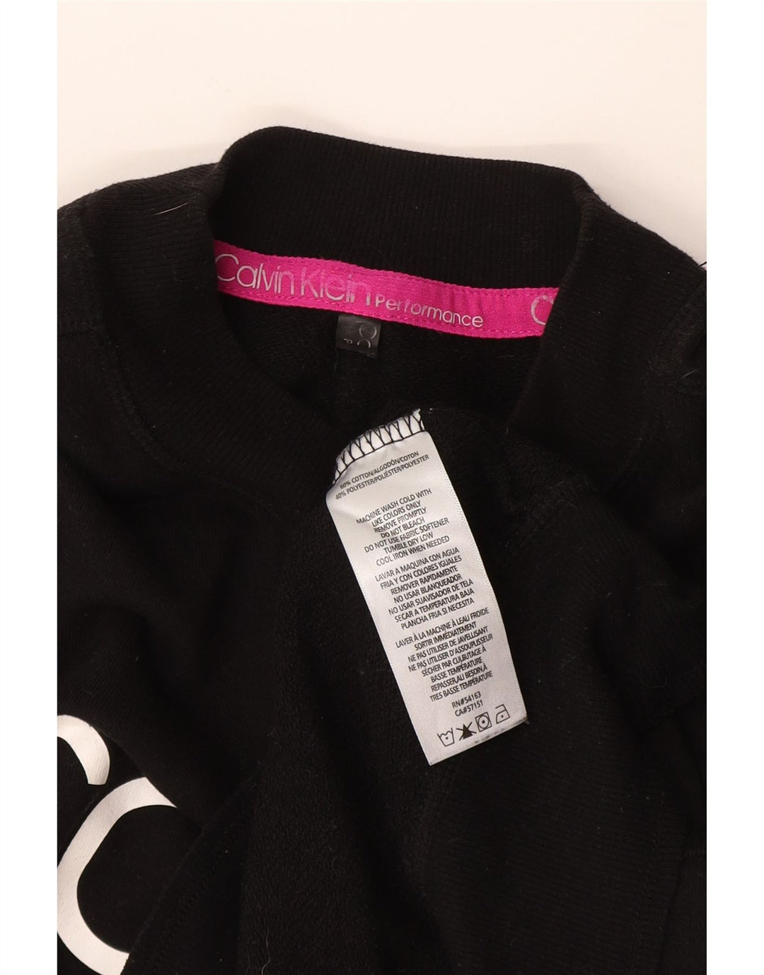 Moletom feminino Calvin Klein Crop Graphic Jumper UK 12 Médio Preto