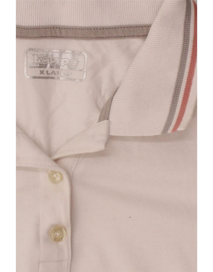 KAPPA Womens Polo Shirt UK 18 XL White Cotton Vintage Kappa and Second-Hand Kappa from Messina Hembry 