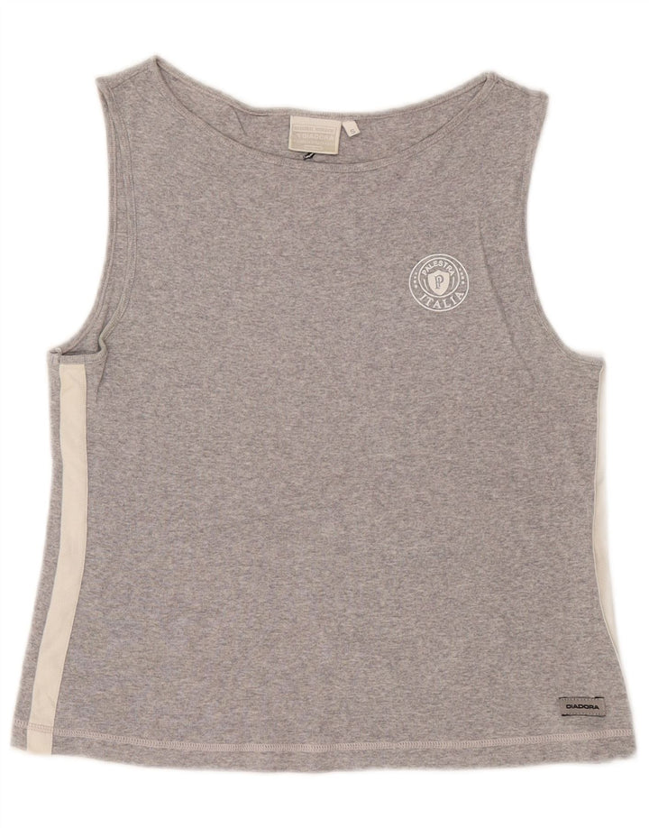 Top colete feminino DIADORA UK 10 pequeno bloco cinza