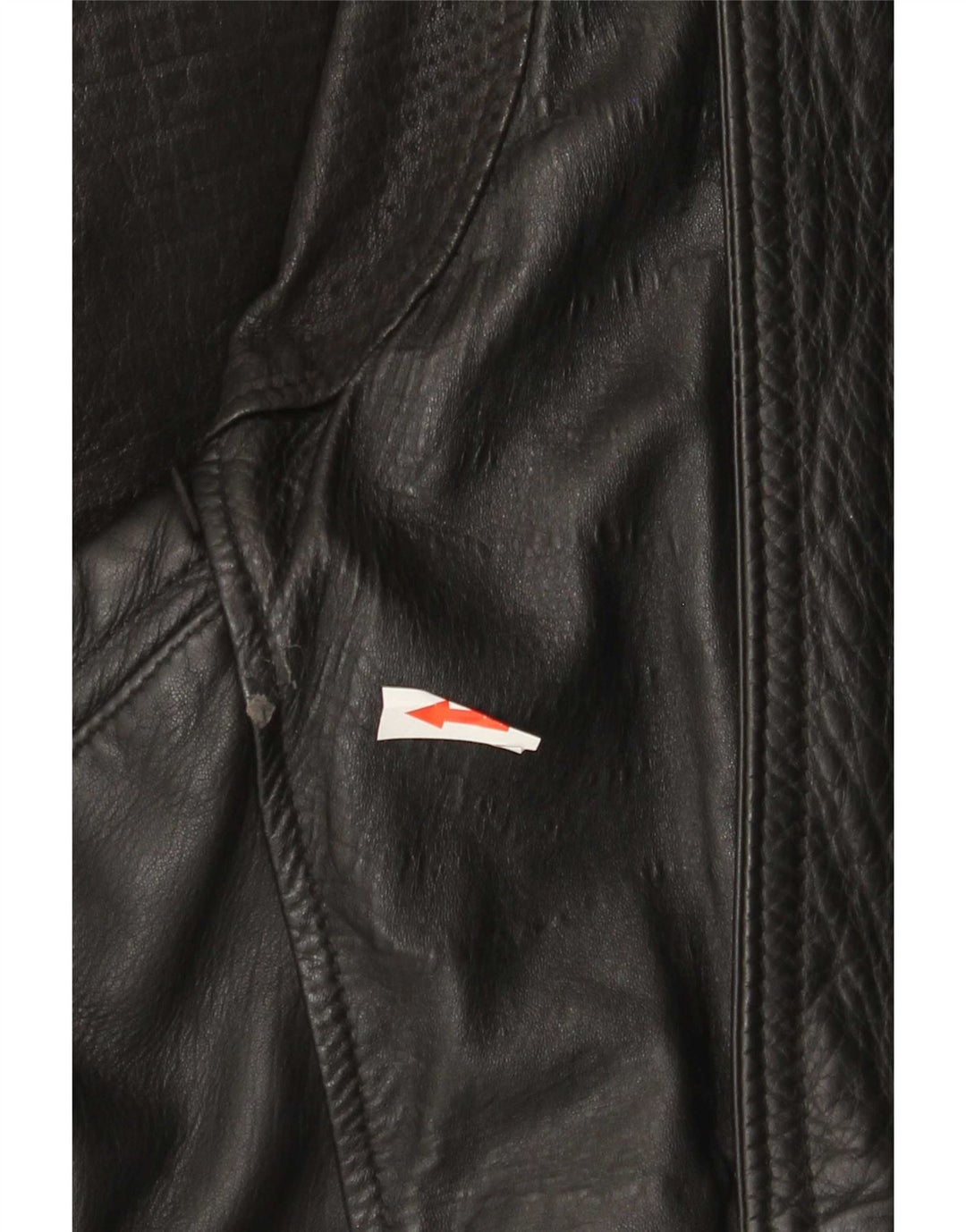 Jaqueta de couro masculina vintage com ajuste solto IT 46 couro preto pequeno