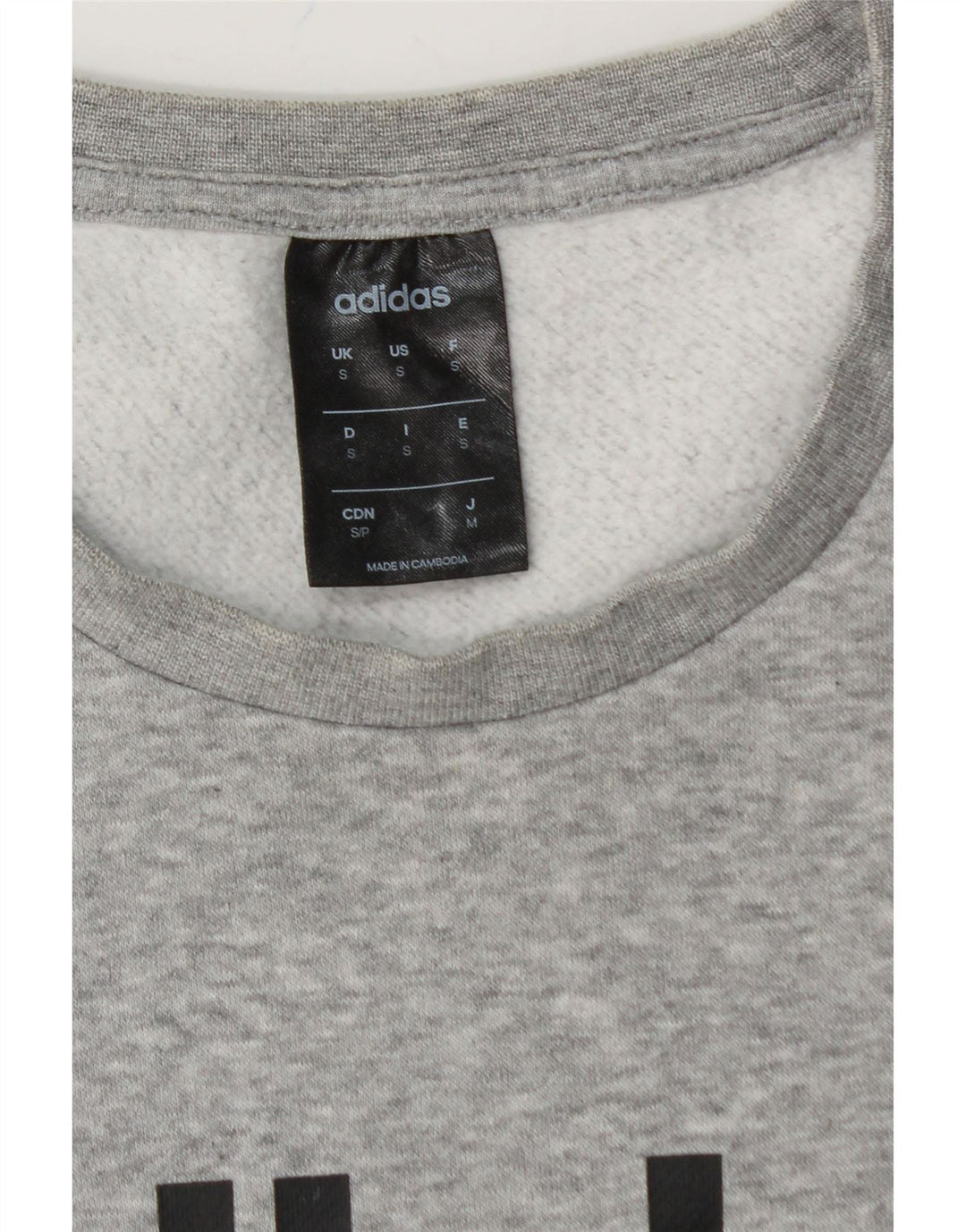 ADIDAS Mens Graphic Sweatshirt Jumper Pequeno Algodão Cinza