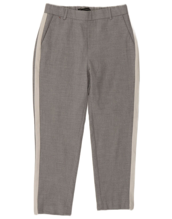 Calça Chino Cônica Feminina Zara XS W24 L24 Cinza Xadrez