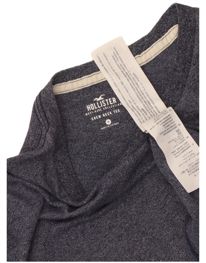 Camiseta masculina Hollister de algodão manchado azul marinho médio