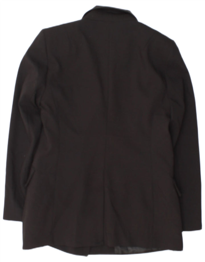 Jaqueta blazer feminina Zara com peito duplo Reino Unido 18 XL preto poliéster