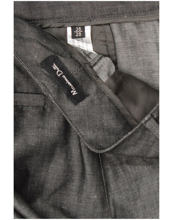 Calça feminina reta casual MASSIMO DUTTI UE 38 pequena W28 L34 cinza