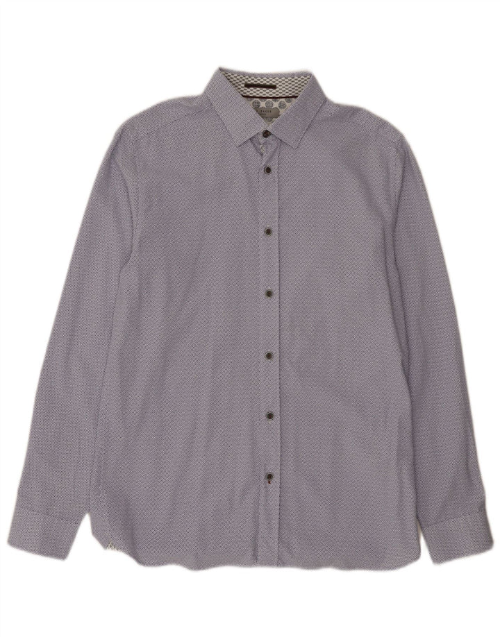 Camisa masculina Ted Baker tamanho 3 modal floral azul médio