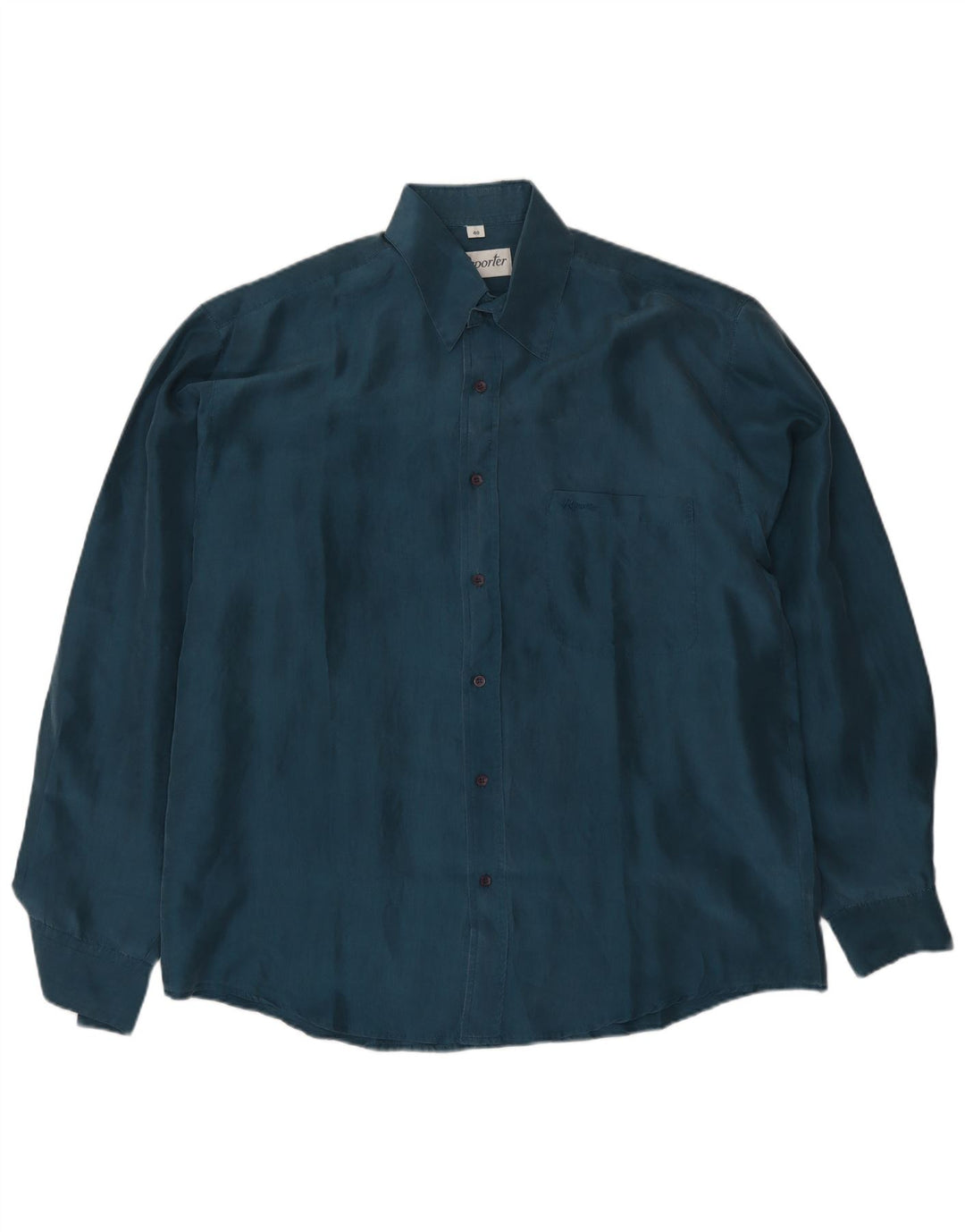 Camisa masculina Reporter tamanho 40 seda azul marinho médio
