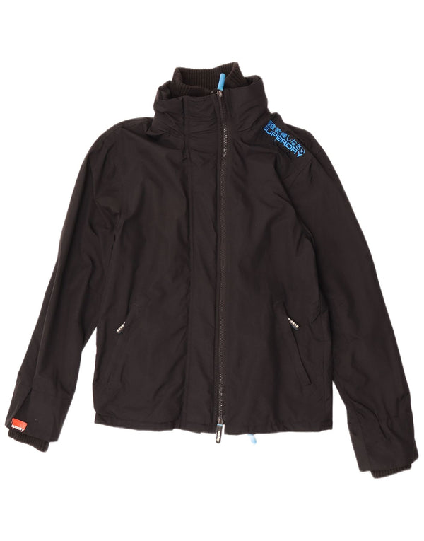 Jaqueta corta-vento masculina Superdry The Windcheater UK 36 pequena preta nylon