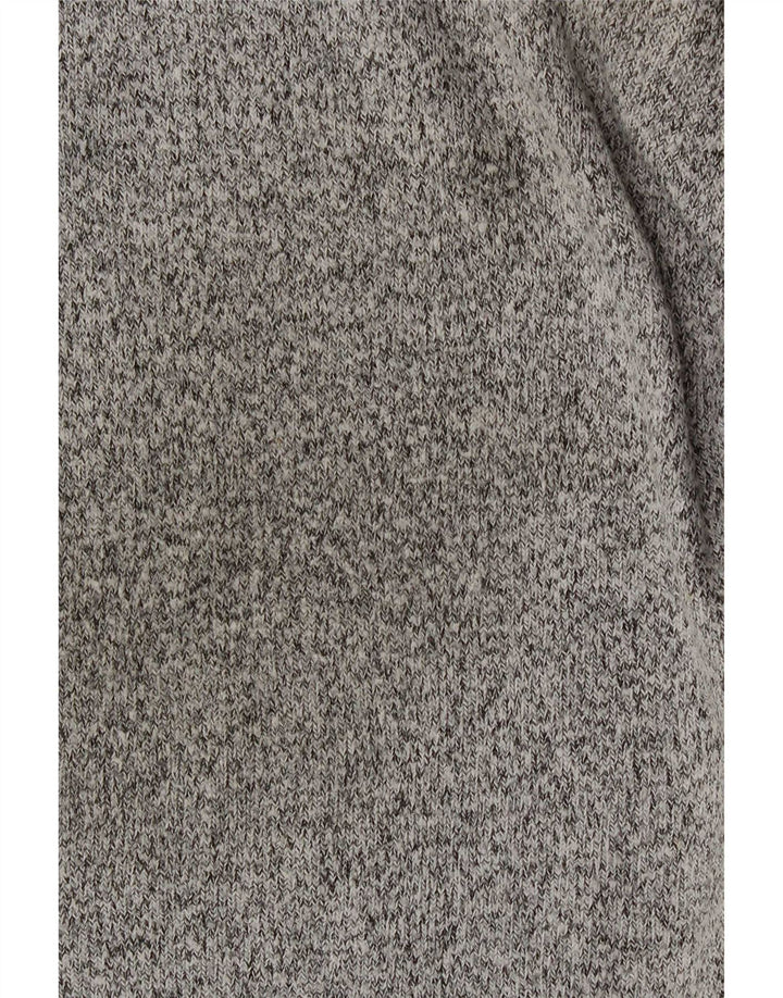 Top feminino Zara manga comprida UK 14 viscose manchada cinza médio