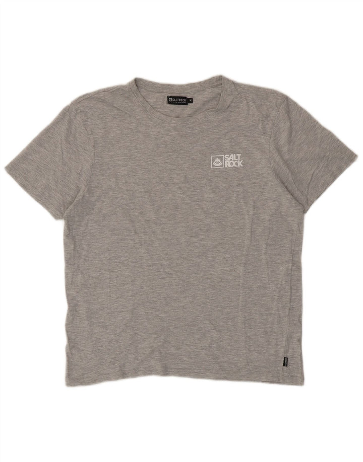 Camiseta masculina Saltrock Top algodão cinza médio