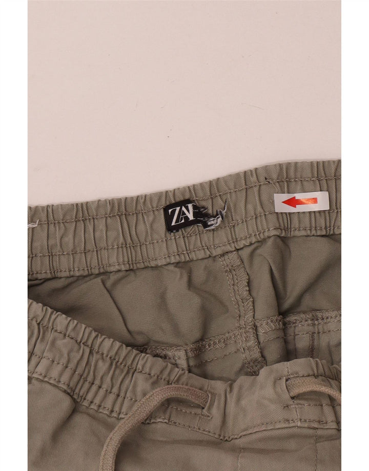 Zara Mens Joggers Cargo Calças W30 L27 Algodão Cinza