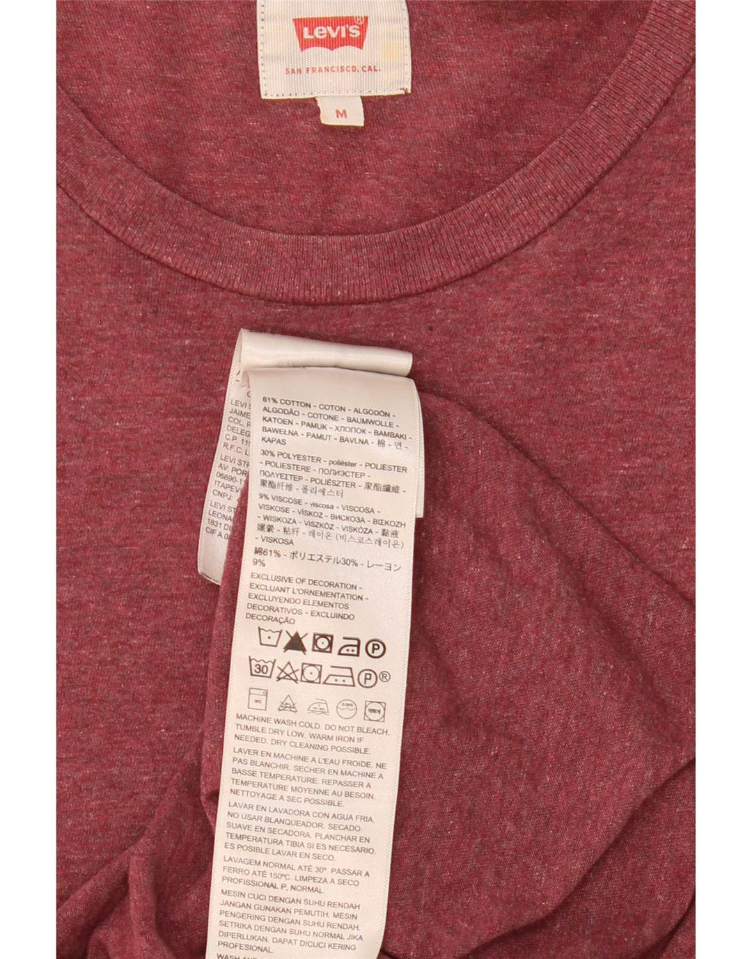 Camiseta masculina Levi's Top médio marrom algodão