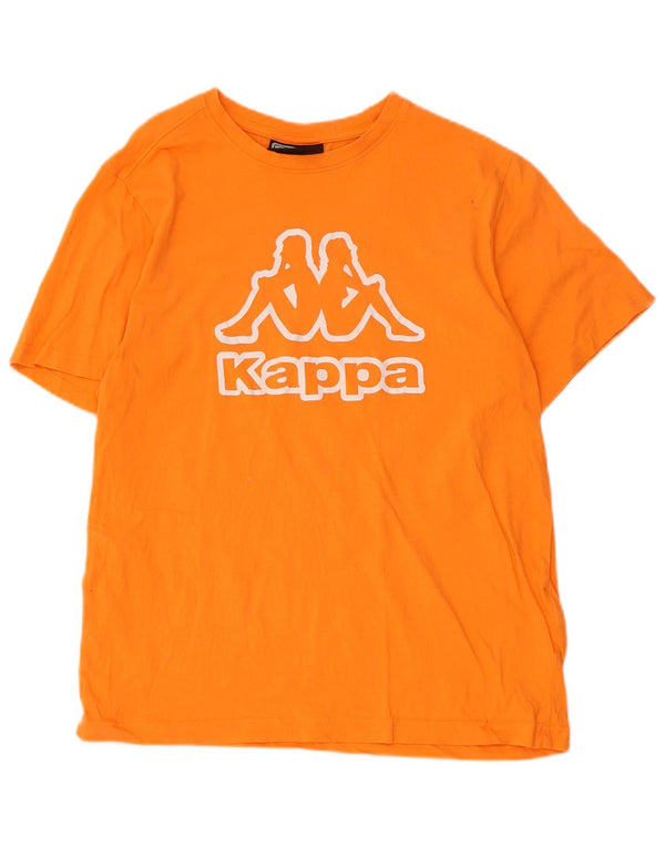 Camiseta feminina Kappa com estampa gráfica UK 14 algodão laranja médio