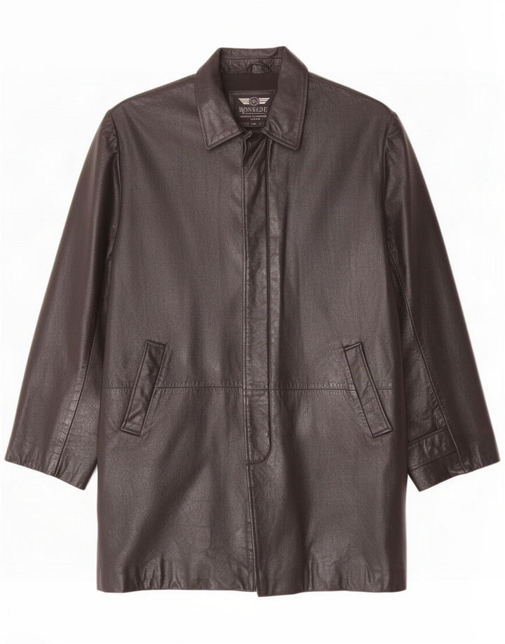 Ironsides Casaco de couro masculino UK 44 2XL Preto