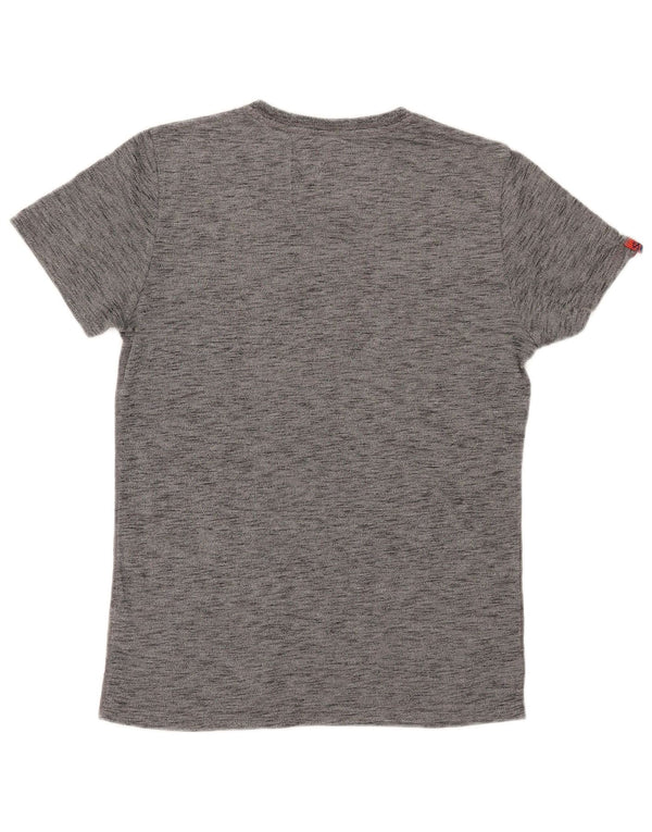 Superdry camiseta masculina gráfica top algodão manchado cinza médio