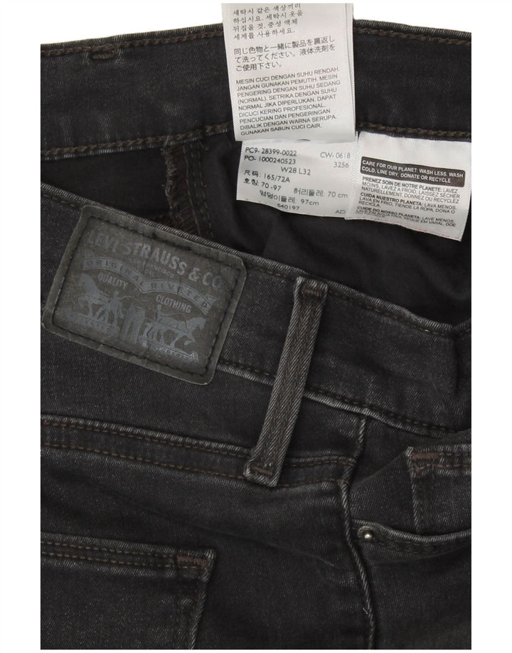 Jeans skinny feminino Levi's W28 L32 algodão preto