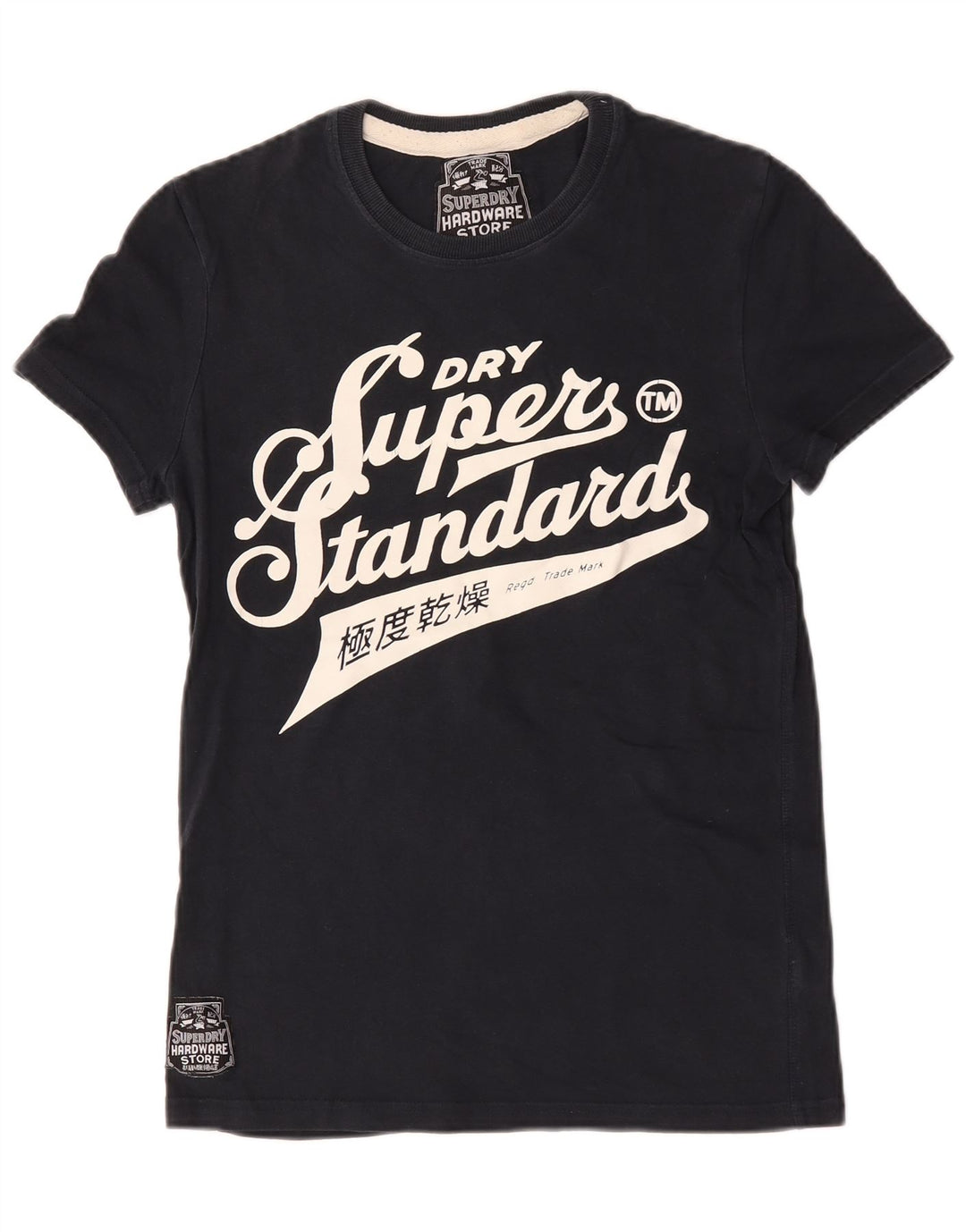 Superdry camiseta masculina gráfica top pequeno algodão azul marinho