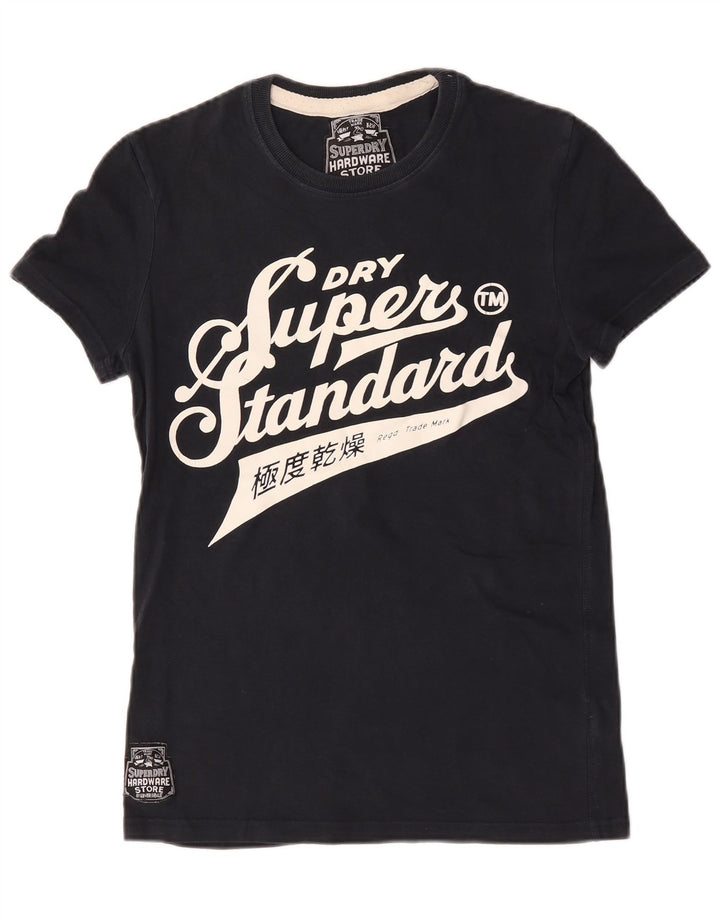 Superdry camiseta masculina gráfica top pequeno algodão azul marinho