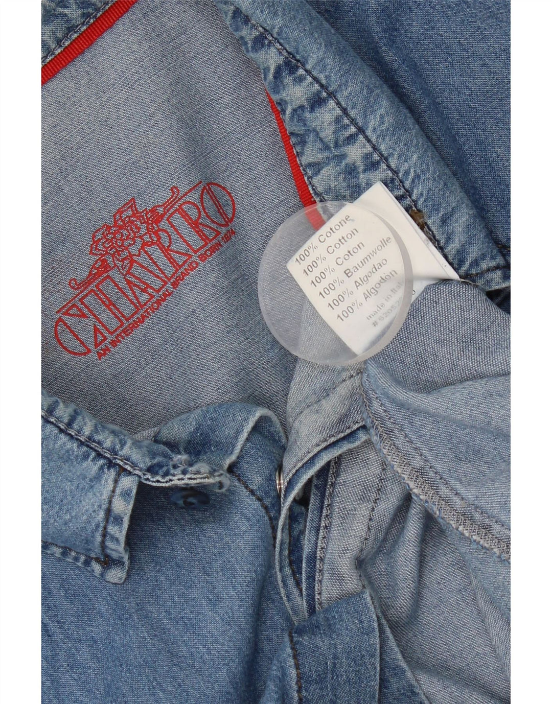 Camisa jeans masculina Charro grande algodão azul