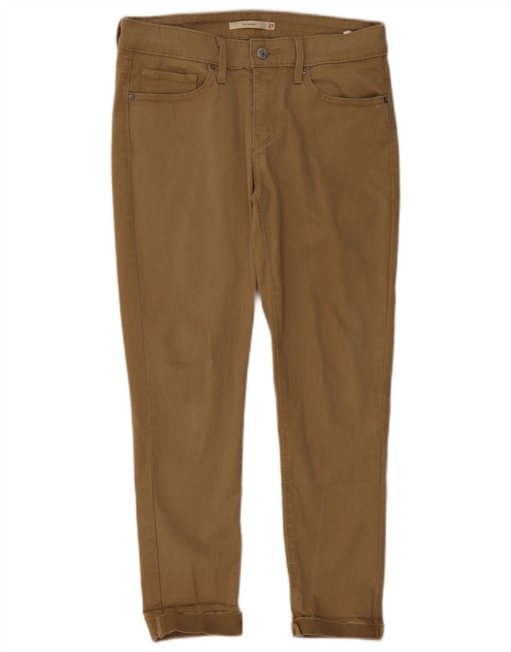 Calça feminina casual LEVI'S 711 skinny W27 L24 algodão bege