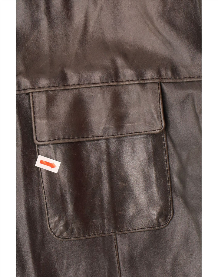 Jaqueta de couro masculina SORBINO UK 42 XL cinza