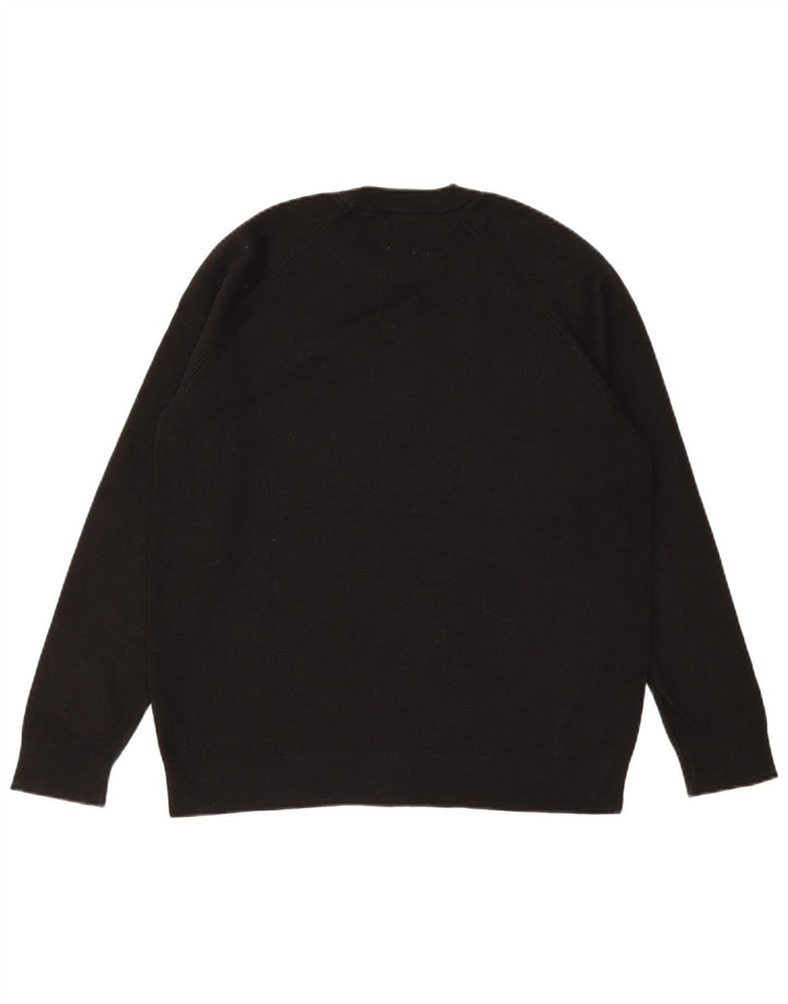 Suéter masculino ZARA com gola redonda, algodão preto médio