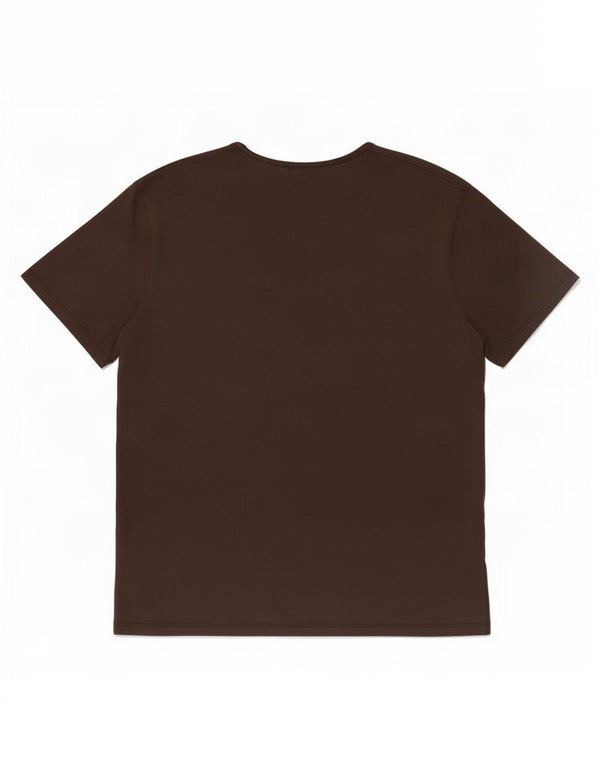 Camiseta masculina Massimo Dutti grande algodão marrom