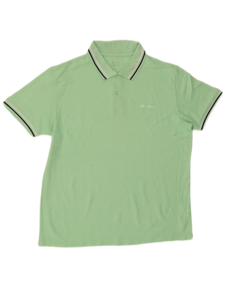 Camisa polo masculina Lotto grande algodão verde